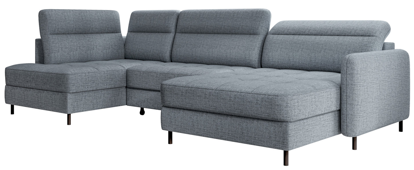 Narożnik z funkcją spania Berrto w tkaninie Aubron 100 szary – zdjęcie produktowe