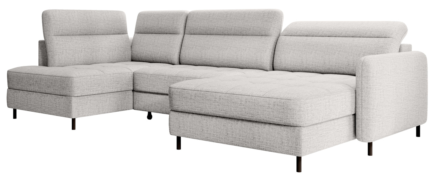 Narożnik z funkcją spania Berrto, Manhattan 03 jasnoszary – packshot na białym tle