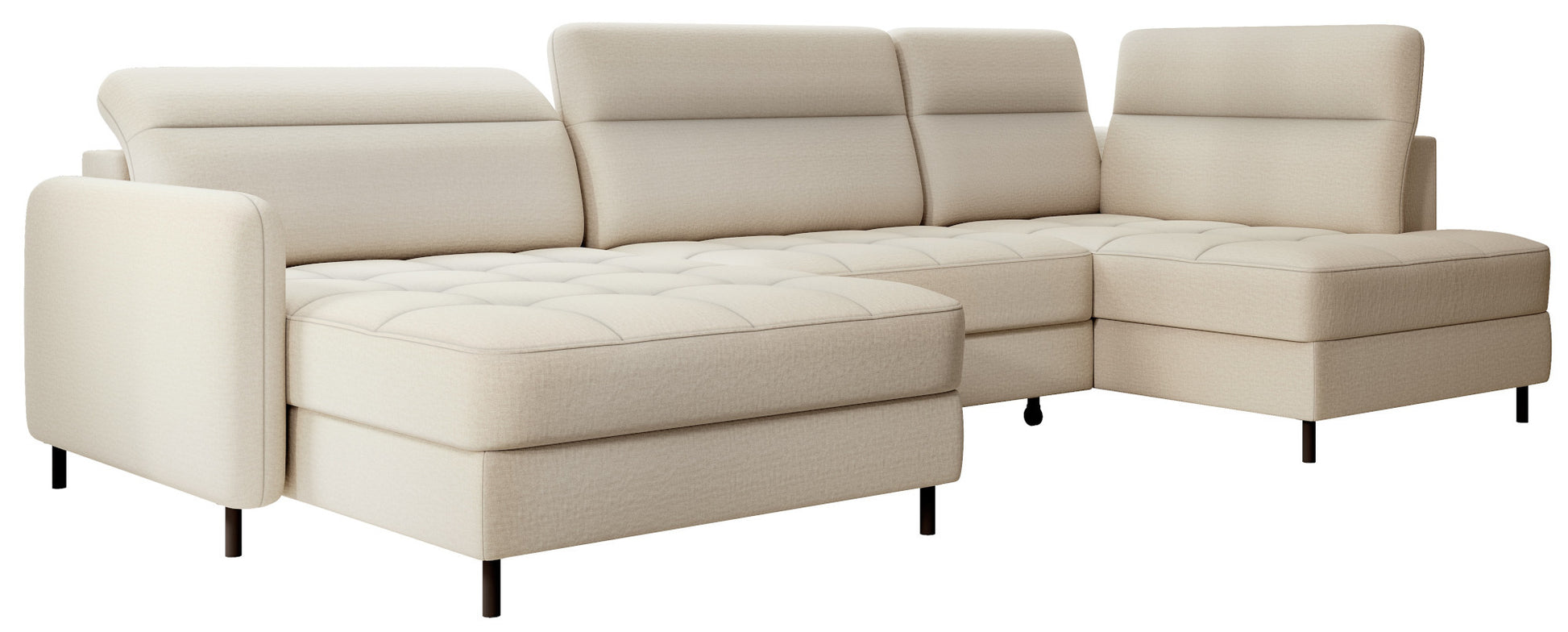 Narożnik z funkcją spania Berrto, Manhattan 18 jasnobeżowy – packshot na białym tle