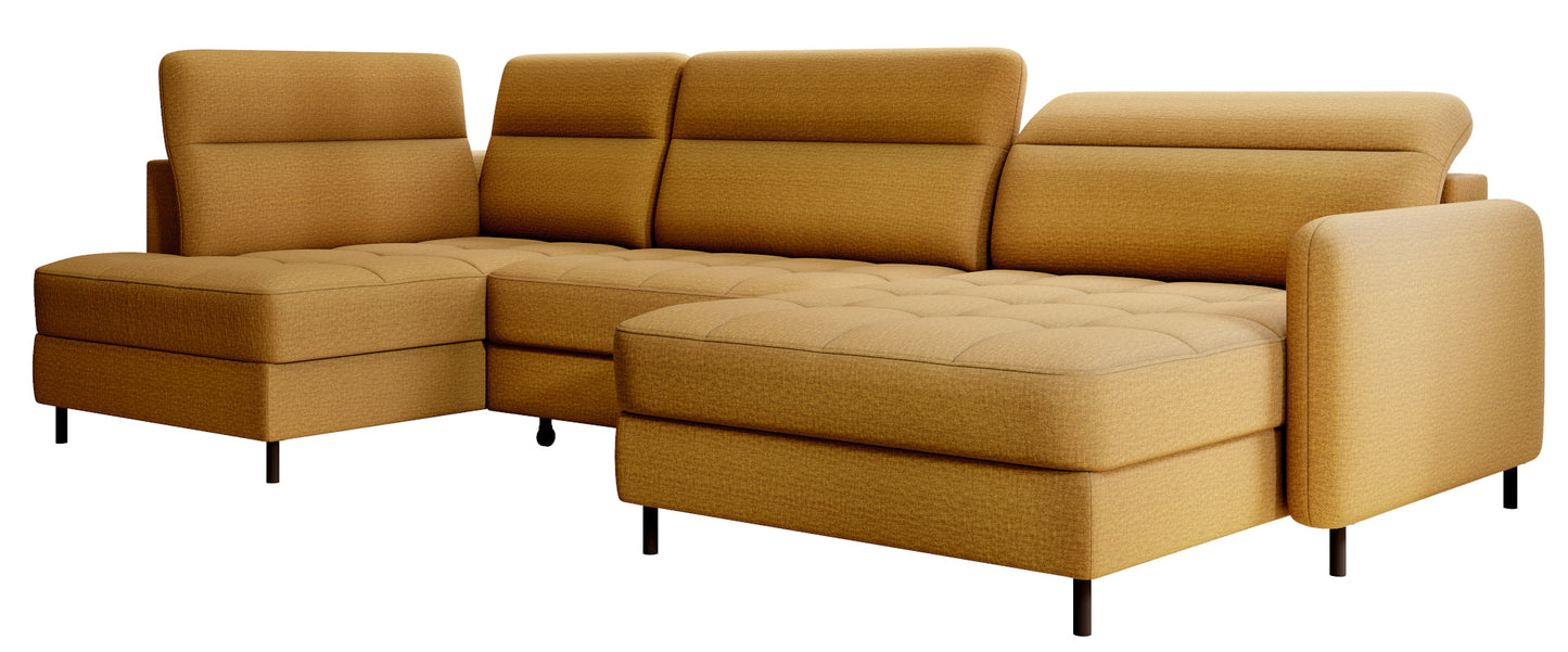 Narożnik z funkcją spania Berrto, Manhattan 45 żółty – packshot na białym tle