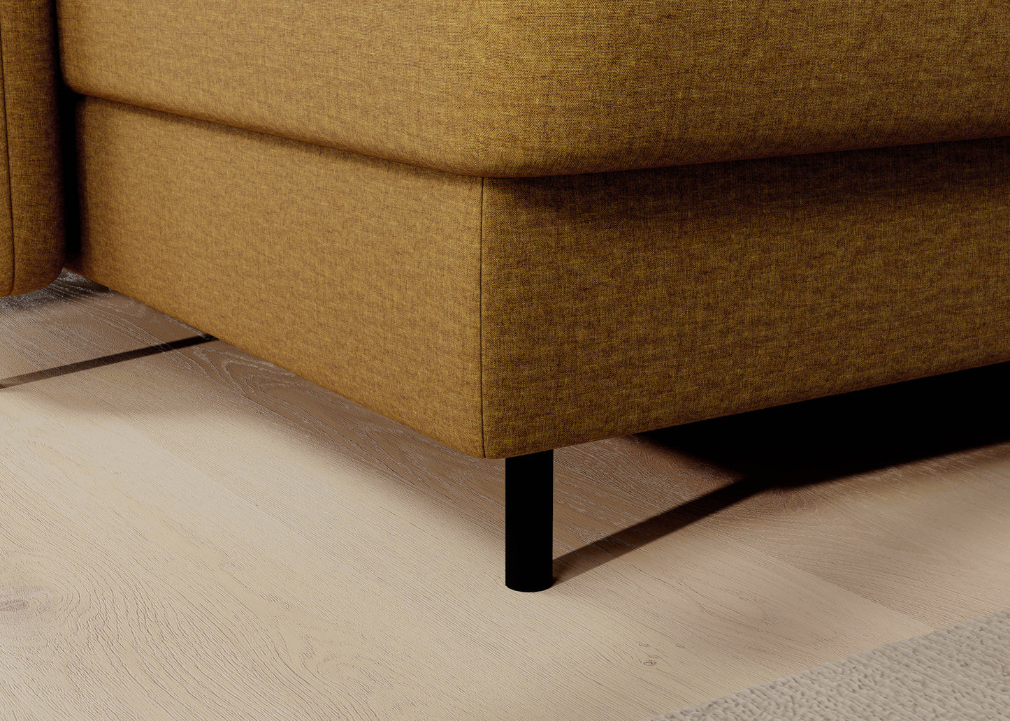 Narożnik Berrto, Manhattan 45 żółty – detal nogi i podstawy