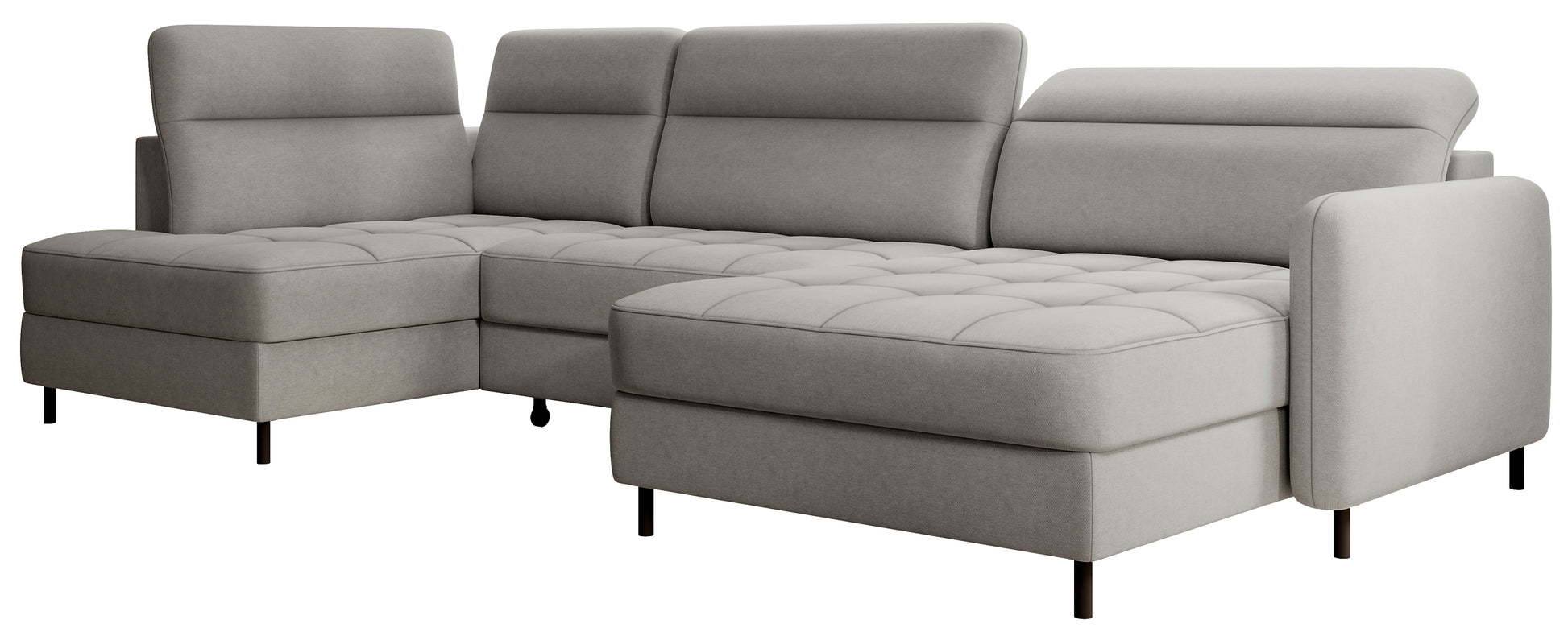 Narożnik z funkcją spania Berrto, tkanina Raquel 04 szary – zdjęcie produktowe