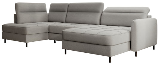 Narożnik z funkcją spania Berrto, tkanina Raquel 04 szary – zdjęcie produktowe