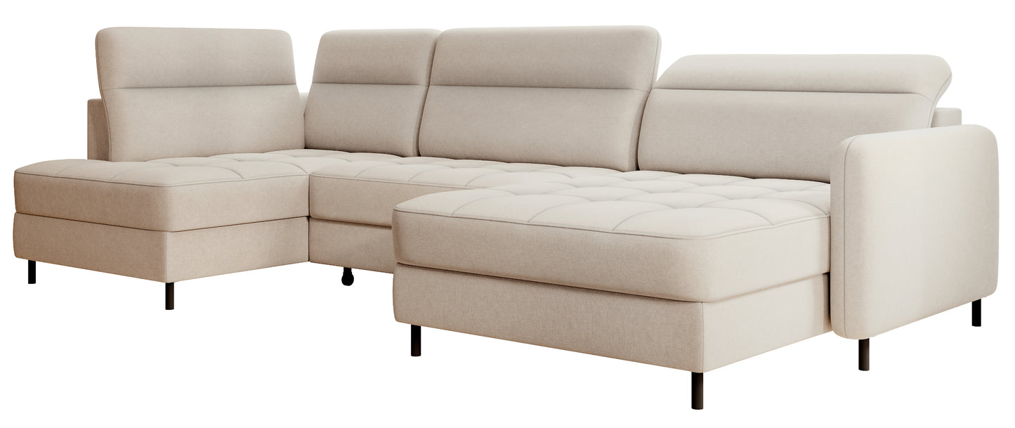 Narożnik z funkcją spania Berrto, tkanina Raquel 18 beżowy – zdjęcie produktowe