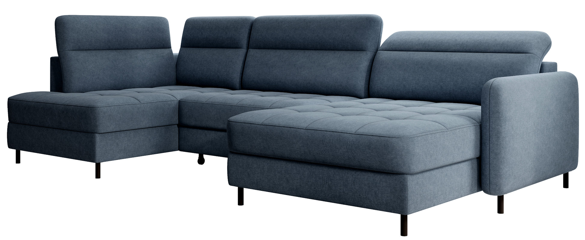 Narożnik z funkcją spania Berrto, tkanina Raquel 40 niebieski – zdjęcie produktowe