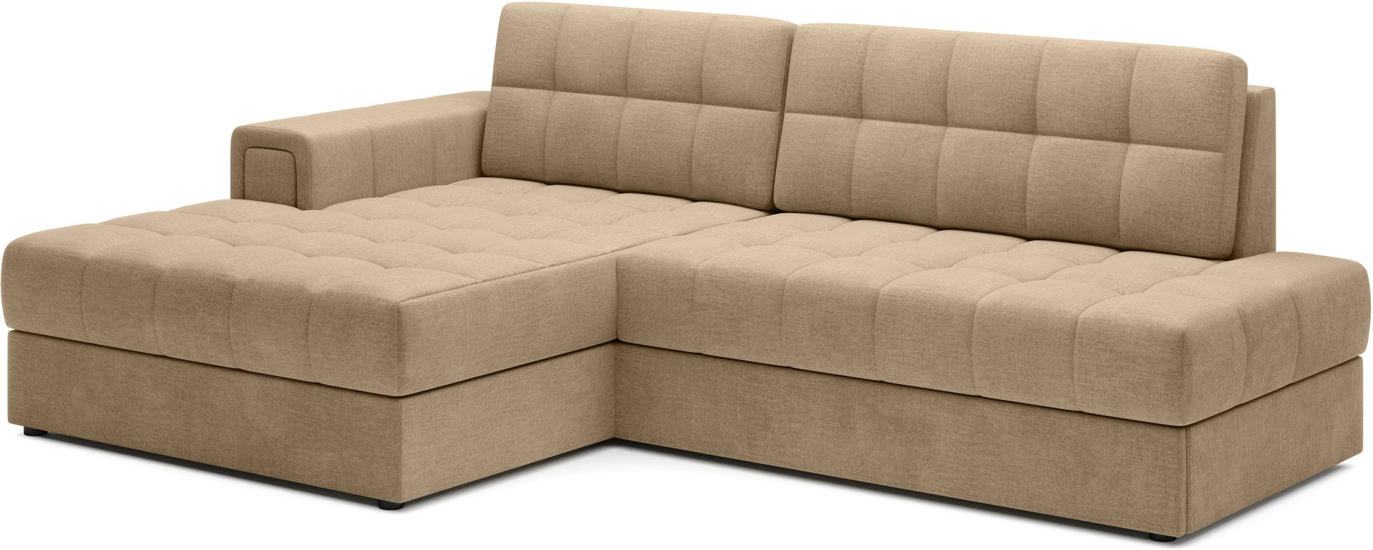Narożnik Blezalt lewy w tkaninie Monolith 09 beżowy – elegancki mebel tapicerowany do salonu, nowoczesna forma i komfort siedziska.