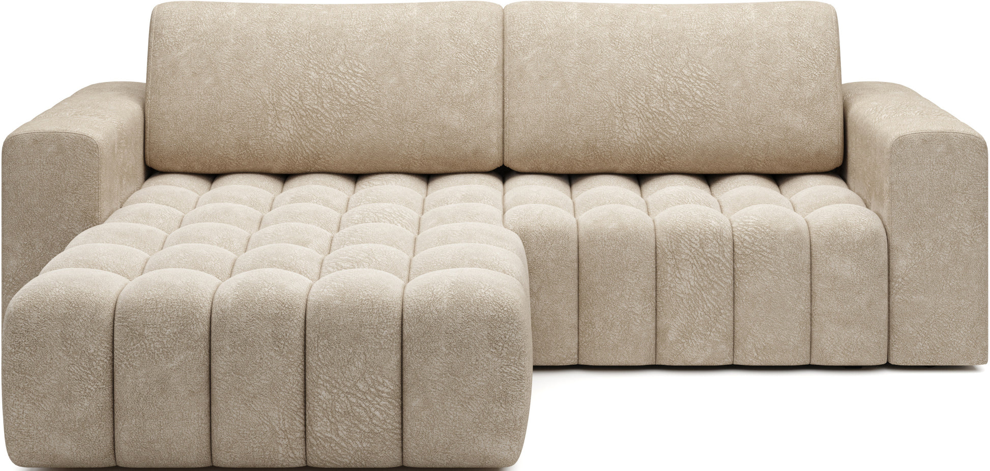 Narożnik Bonett, kolor Dora 21 beżowy, układ lewy – packshot na białym tle.