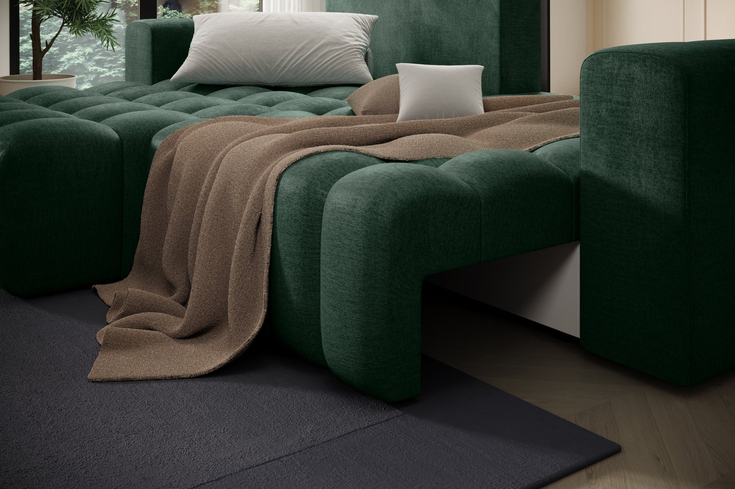 Bonett Monolith 37 — ujęcie od strony szezlongu z podłokietnikiem.