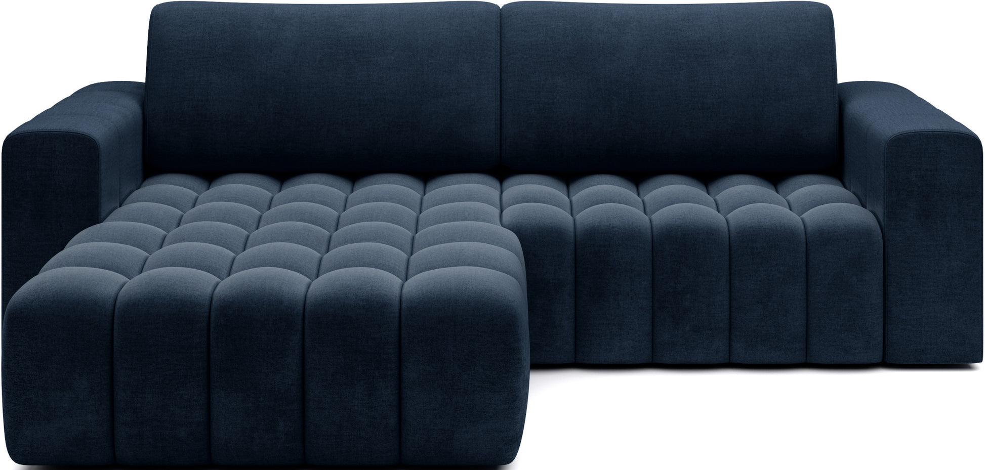 Narożnik Bonett, tkanina Monolith 77 niebieski, układ lewy — packshot.