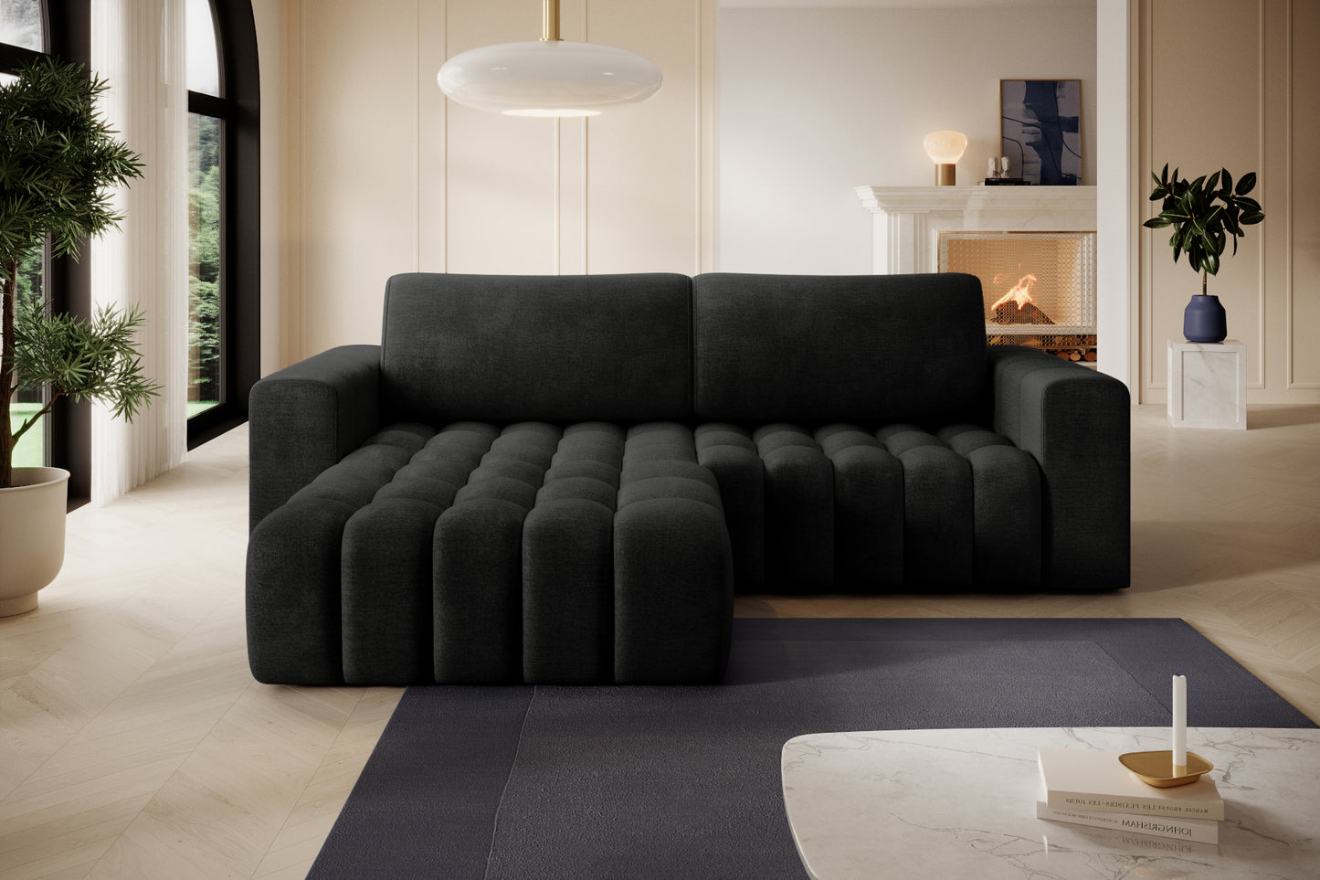 Bonett Monolith 97 w aranżacji salonu — widok z przodu, układ lewy.