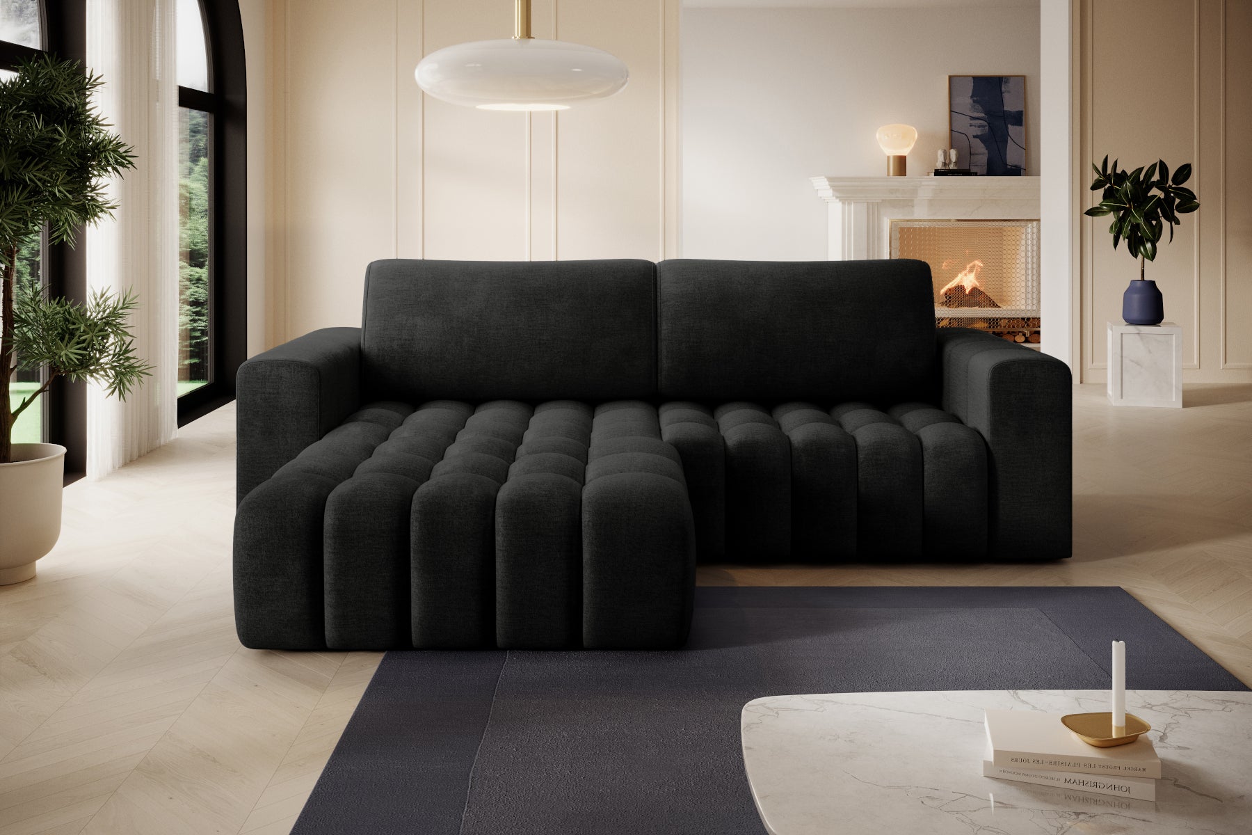 Bonett Monolith 97 w aranżacji salonu — widok z przodu, układ lewy.