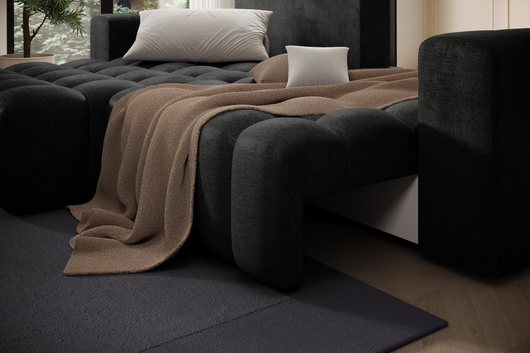 Detal oparcia i podłokietnika narożnika Bonett, Monolith 97, układ lewy.