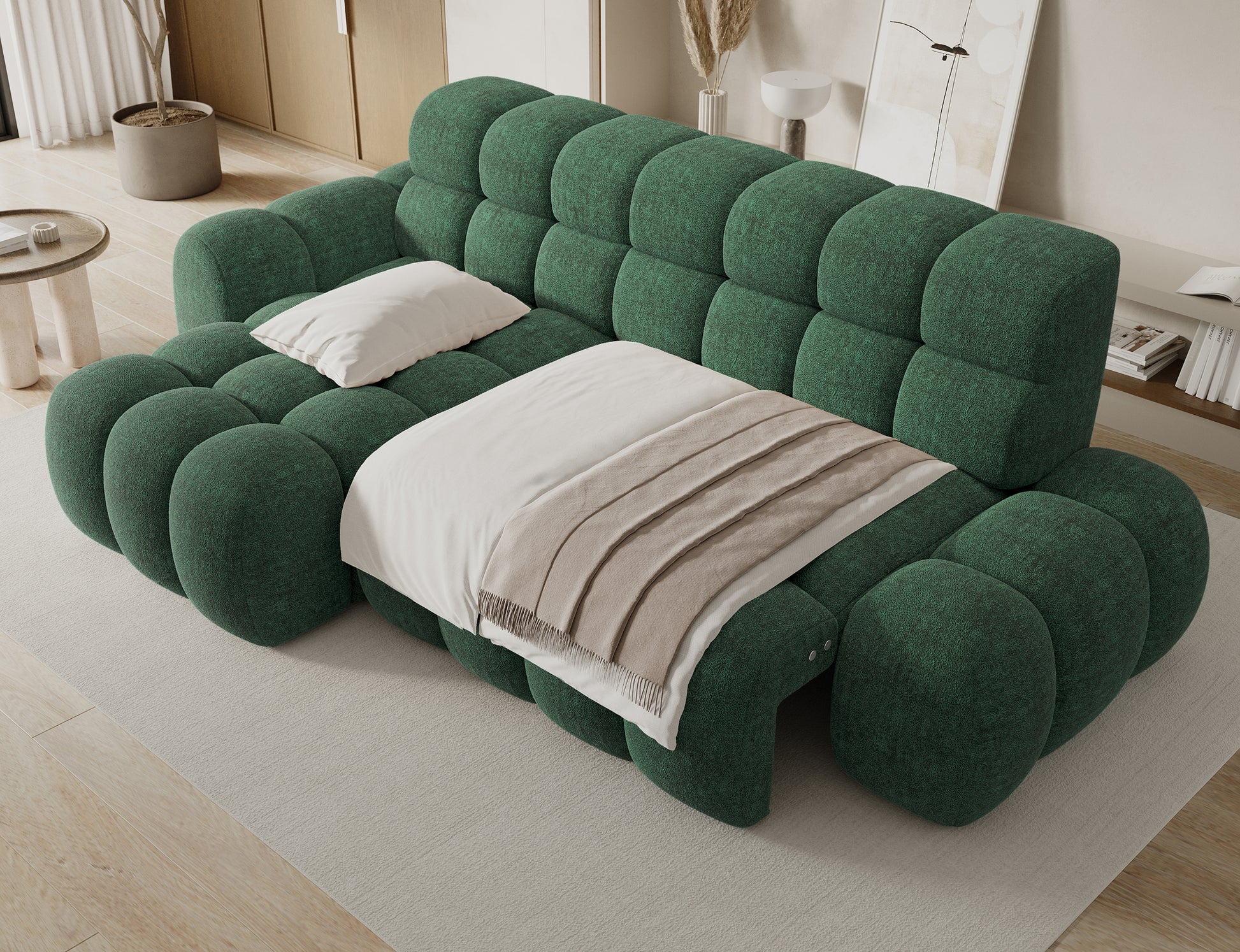 Ceedro Amore 35 ciemnozielony – narożnik z funkcją spania, elegancja i komfort w jednym. Idealny do stylowego salonu.
