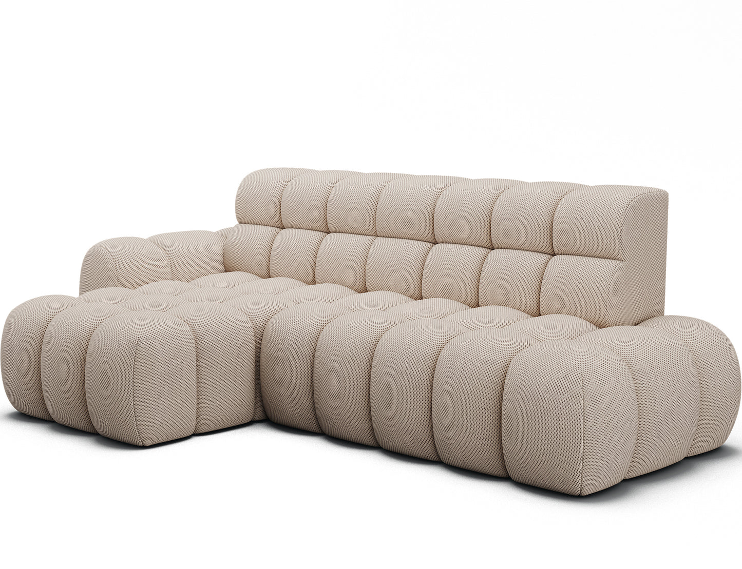 Nowoczesny narożnik Ceedro z funkcją Relax w tkaninie beżowej – komfort, design i elegancja w jednym meblu.