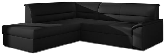 Czarny narożnik Elano lewy w tkaninie Soft 11 wyróżnia się nowoczesnym designem, prostą bryłą oraz eleganckim wykończeniem. Komfortowy narożnik do salonu zapewnia wygodne miejsce do codziennego relaksu i doskonale wpisuje się w nowoczesne aranżacje wnętrz.