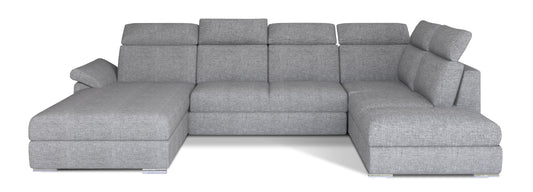 Prosty w formie narożnik Evanell w kolorze szarym z tkaniny Sawana 21 doskonale sprawdzi się w nowoczesnym salonie, oferując wygodną przestrzeń do wypoczynku i uniwersalny design łatwy do dopasowania do różnych aranżacji