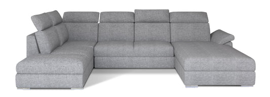 Klasyczny narożnik Evanell w szarym kolorze wykonany z tkaniny Sawana 21 to uniwersalna sofa narożna do salonu, która łączy prostą formę z wygodą użytkowania, idealnie wpisując się w różne style aranżacyjne wnętrz