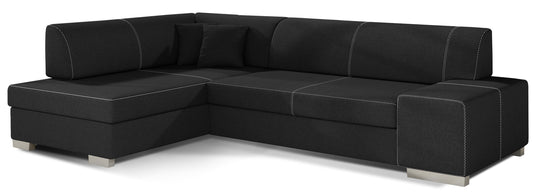 Narożnik Fabio ELTAP, układ lewy, tkanina Sawana 14 czarny – packshot na białym tle