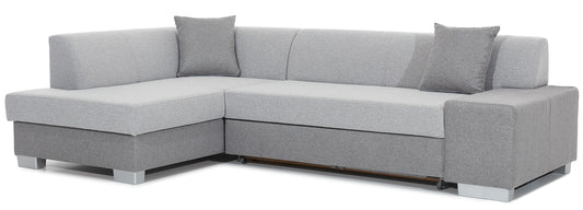 Narożnik Fabio ELTAP, układ lewy, tkaniny Sawana 21 jasnoszary i Sawana 05 szary – packshot na białym tle