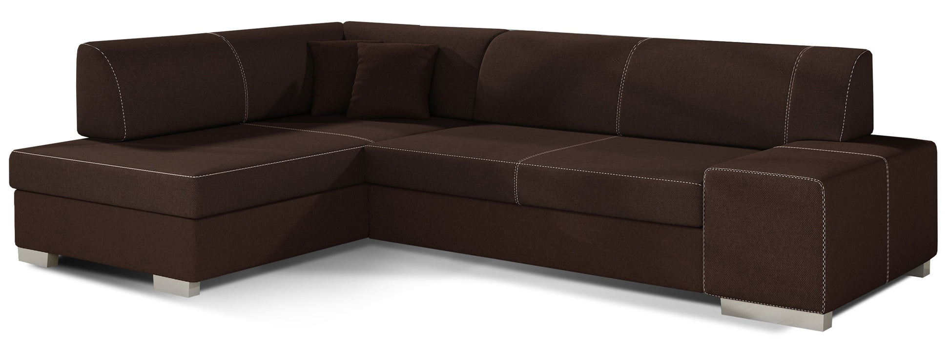 Narożnik Fabio ELTAP, układ lewy, tkanina Sawana 26 brązowy – packshot na białym tle