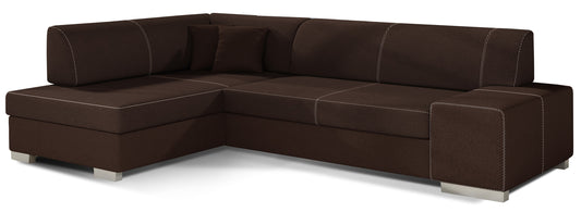 Narożnik Fabio ELTAP, układ lewy, tkanina Sawana 26 brązowy – packshot na białym tle