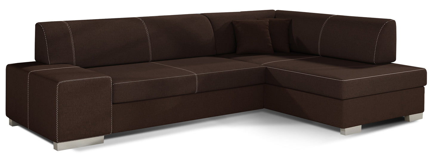 Narożnik Fabio ELTAP, układ prawy, tkanina Sawana 26 brązowy – packshot na białym tle