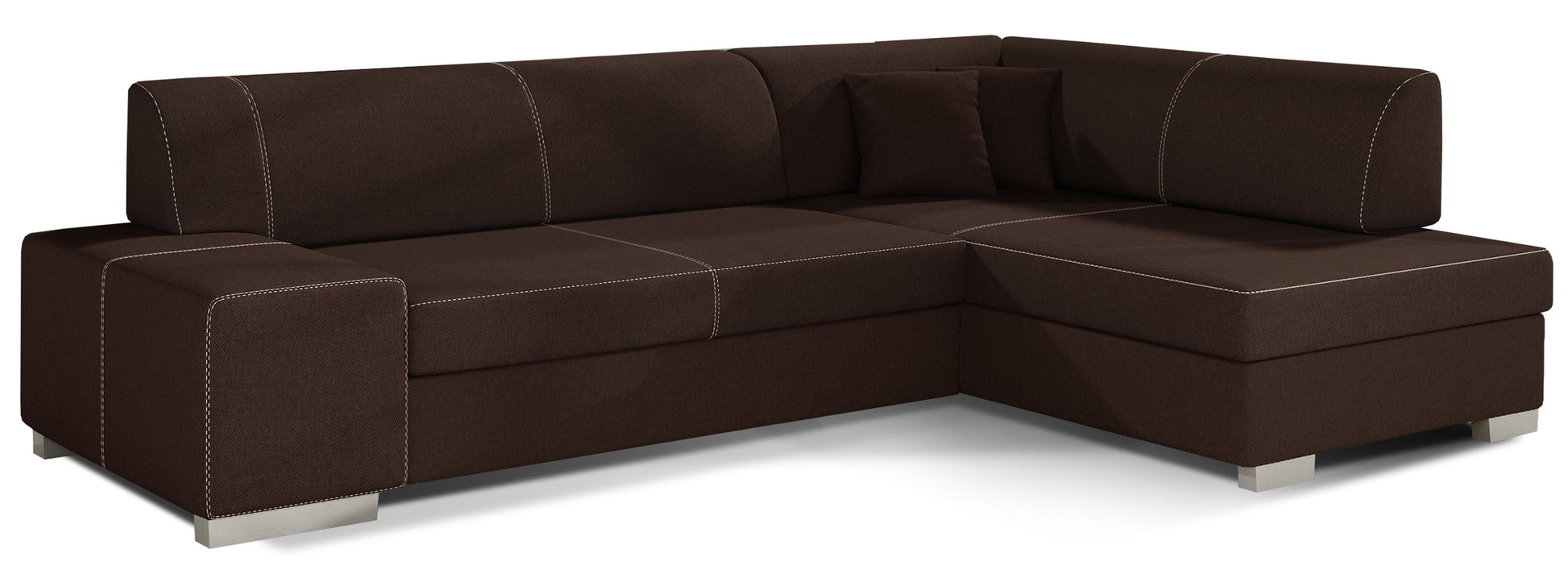 Narożnik Fabio ELTAP, układ prawy, tkanina Sawana 26 brązowy – packshot na białym tle