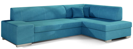 Narożnik Fabio ELTAP, układ prawy, tkanina Orinoco 85 jasnoniebieski – widok główny, z funkcją spania