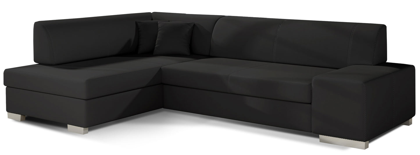 Narożnik Fabio ELTAP, układ lewy, tkanina Soft 11 czarny – packshot na białym tle