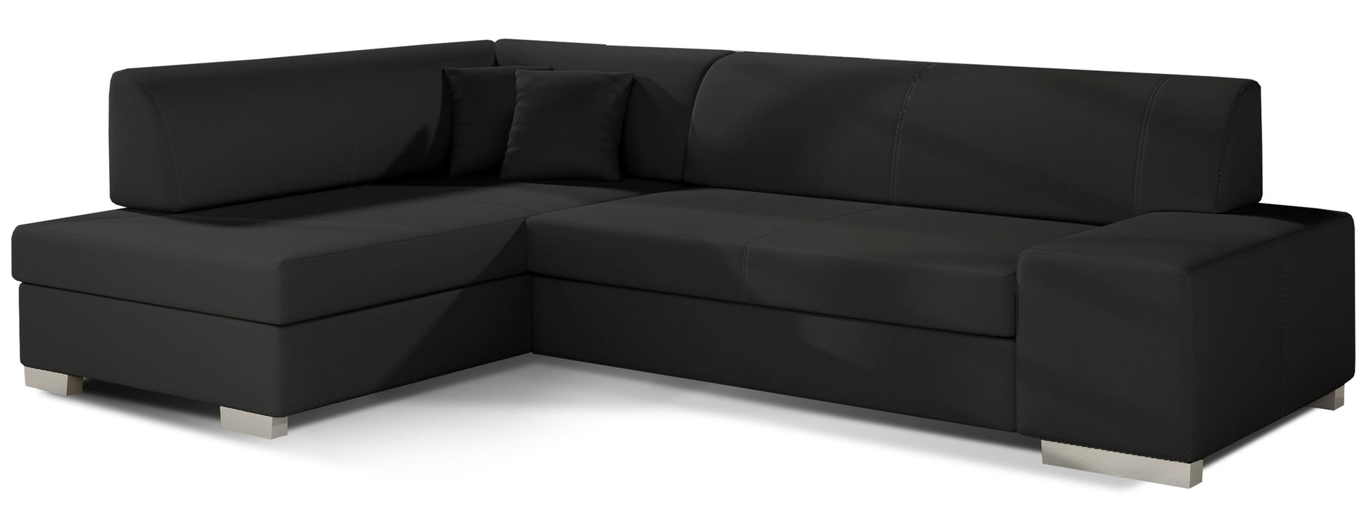 Narożnik Fabio ELTAP, układ lewy, tkanina Soft 11 czarny – packshot na białym tle