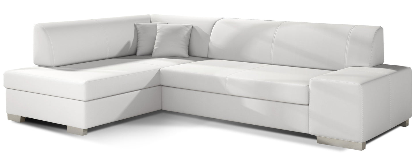 Narożnik Fabio ELTAP, układ lewy, tkanina Soft 17 biały – packshot na białym tle