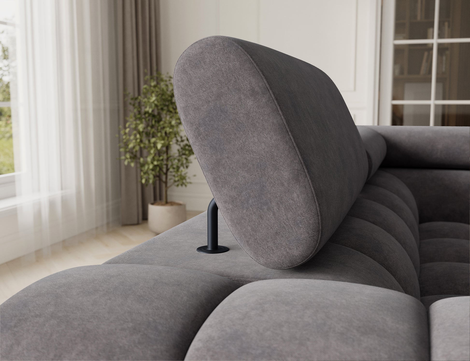 Narożnik Fectory z funkcją spania, ukazujący mechanizm, który umożliwia szybkie przekształcenie sofy w łóżko.