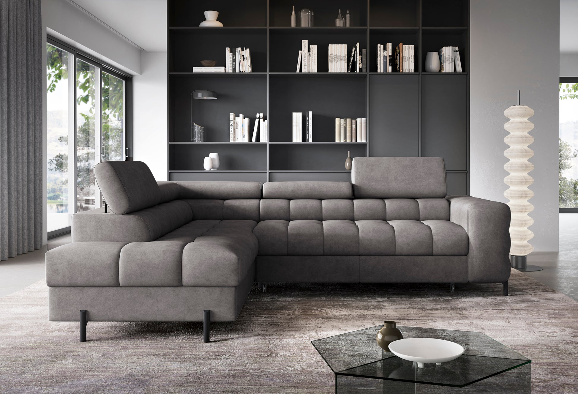 Narożnik Ferucce lewy w odcieniu Aura 04 to eleganckie połączenie funkcjonalności, komfortu i nowoczesnego designu dla wymagających.