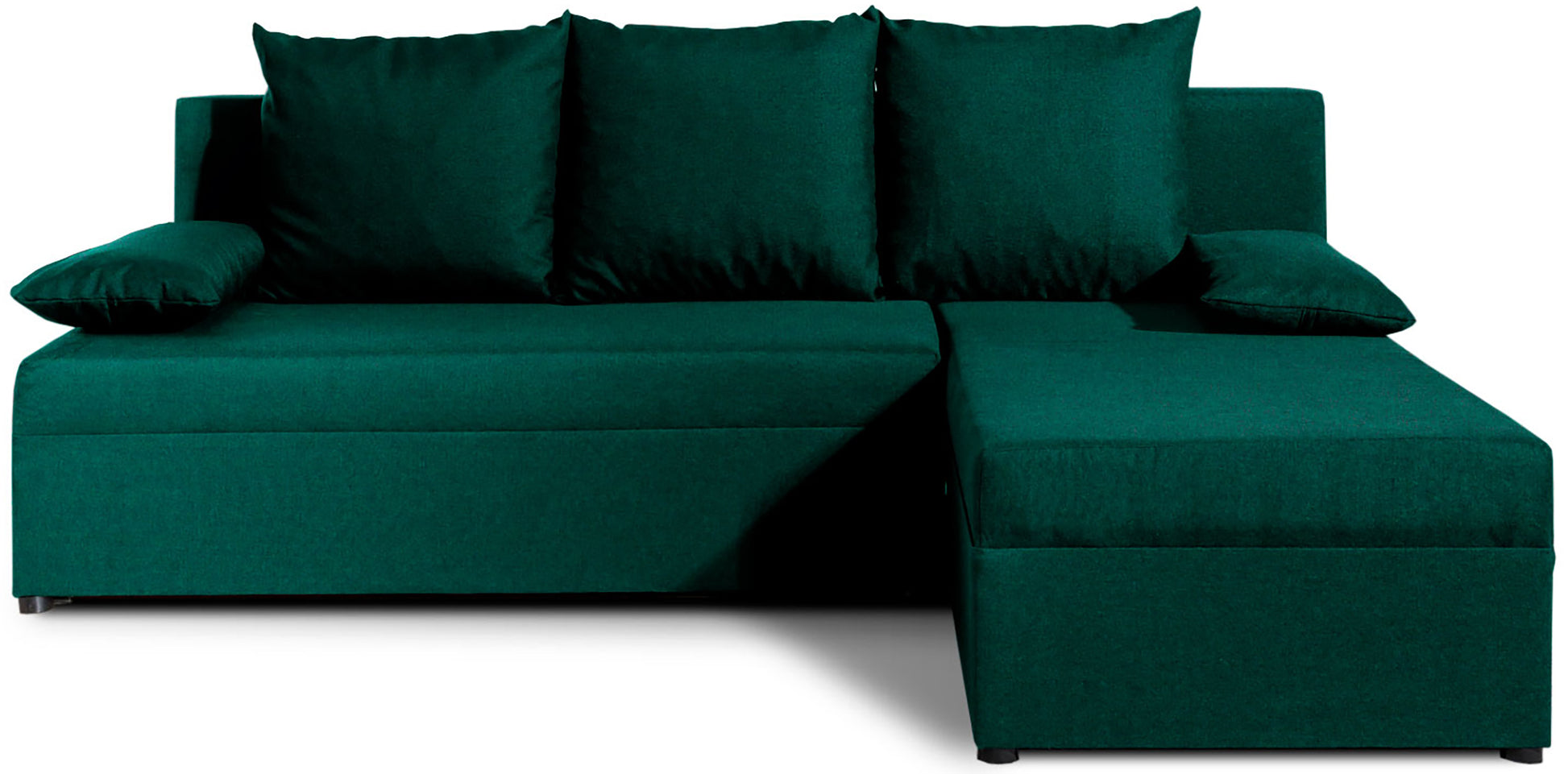 Narożnik Gino w kolorze Nube 35 zielony, uniwersalny układ, widok na białym tle.