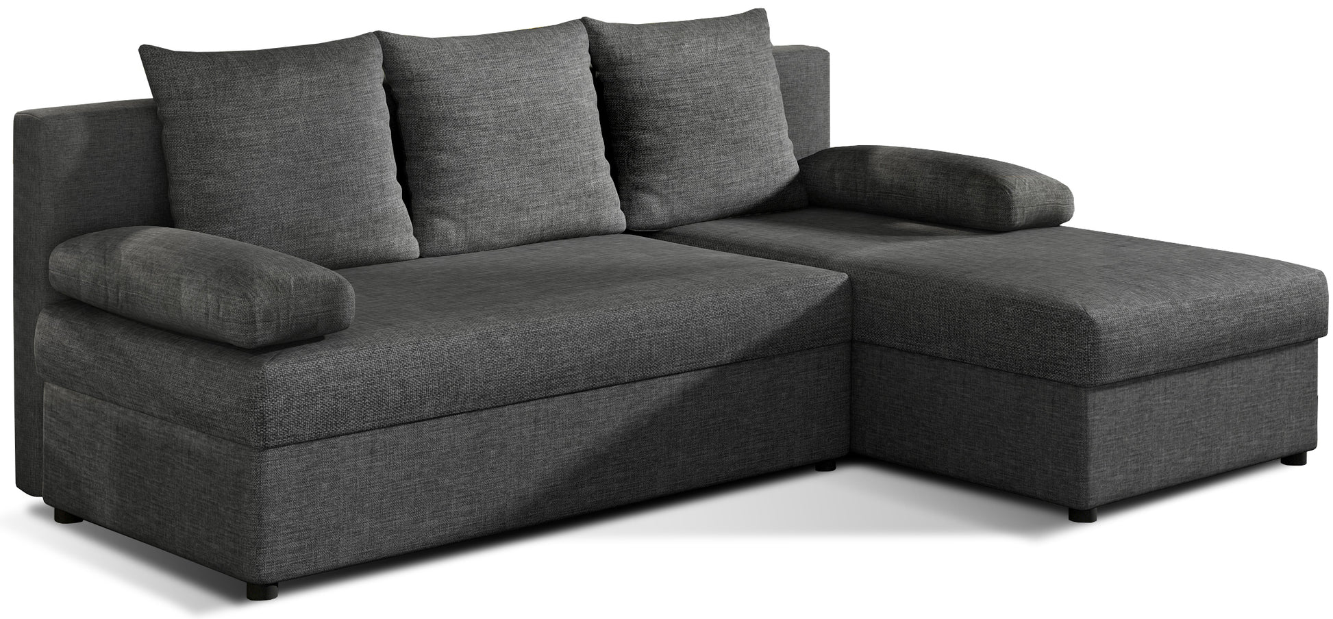 Narożnik Gino w kolorze Sawana 05 ciemnoszary, uniwersalny układ, widok na białym tle.