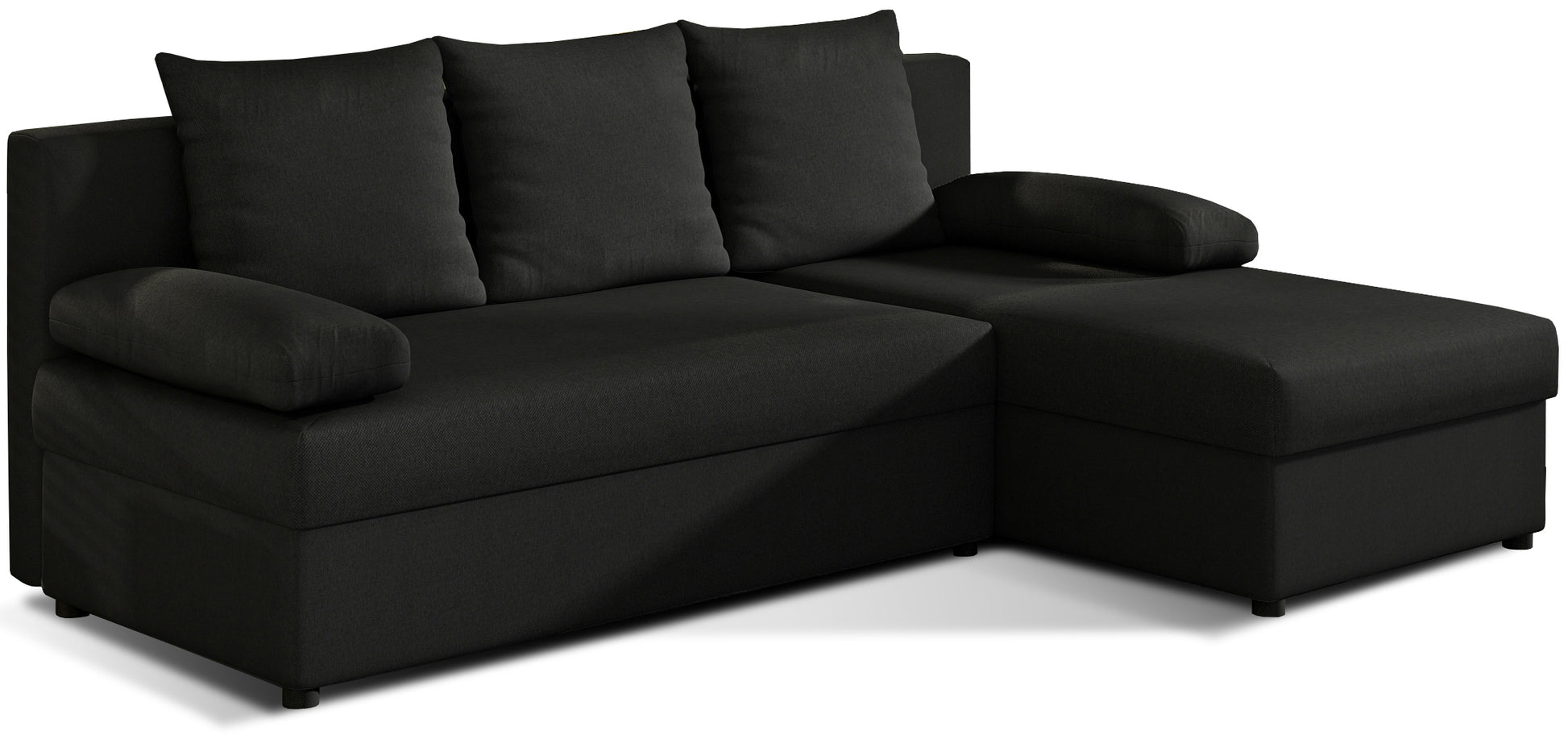 Narożnik Gino w kolorze Sawana 14 czarny, uniwersalny układ, widok na białym tle.