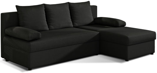 Narożnik Gino w kolorze Sawana 14 czarny, uniwersalny układ, widok na białym tle.