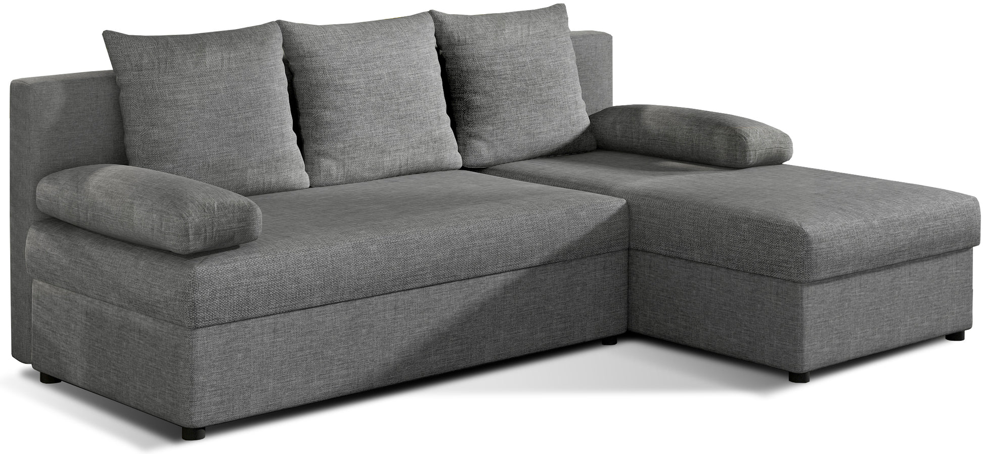 Narożnik Gino w kolorze Sawana 21 szary, uniwersalny układ, widok na białym tle.