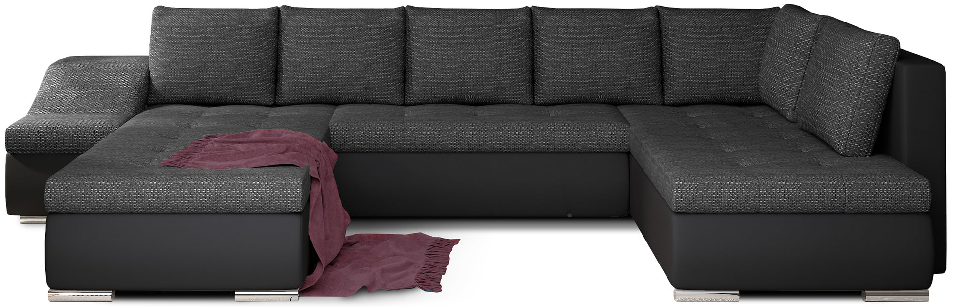 Narożnik Giovanni Berlin 02 czarny / Soft 11 czarny – widok frontowy narożnika modułowego