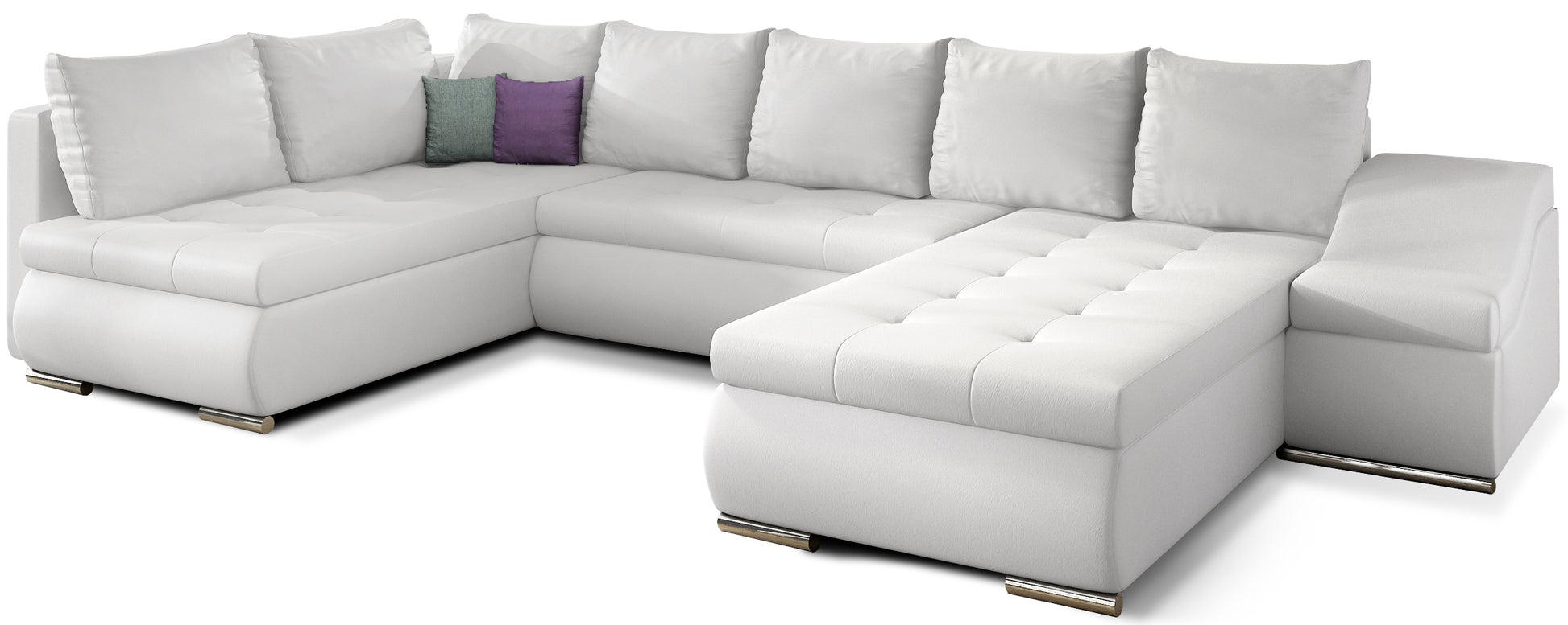 Narożnik Giovanni biały Soft 17, duża modułowa sofa narożna na białym tle