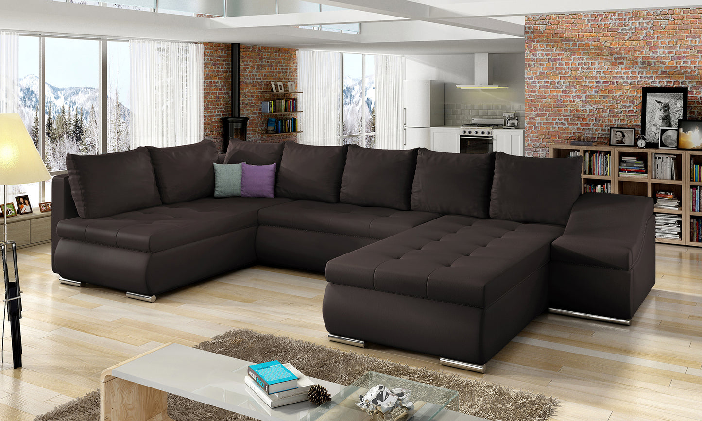 Brązowy narożnik Giovanni Soft 66 w nowoczesnej aranżacji salonu, modułowa sofa narożna

🖼️ 3. Zdjęcie aranżacyjne – widok salonu (drugie)