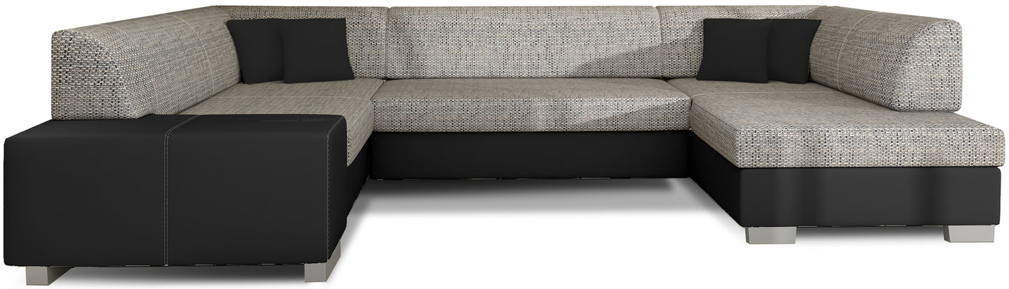 Narożnik Havana Berlin 01 szary Soft 11 czarny na białym tle