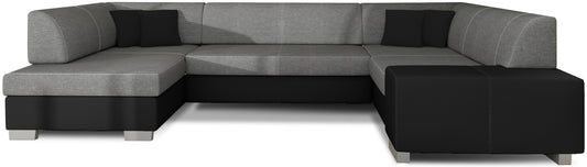 Narożnik Havana Sawana 05 ciemnoszary z czarnymi elementami Soft 11, nowoczesna sofa narożna na białym tle