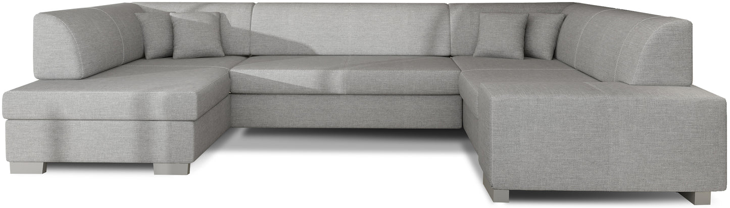 Narożnik Havana Sawana 21 szary, nowoczesna sofa narożna w odcieniu szarości na białym tle