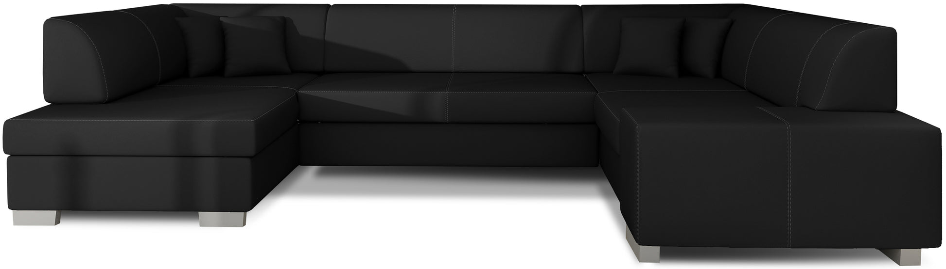Narożnik Havana Soft 11 czarny, nowoczesna sofa narożna w czarnym kolorze na białym tle