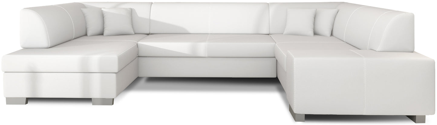Narożnik Havana Soft 17 biały, nowoczesna sofa narożna w eleganckim białym kolorze na białym tle