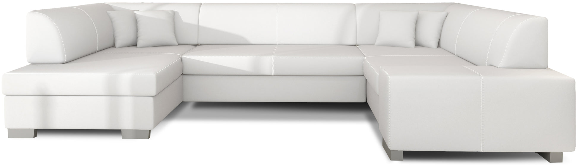 Narożnik Havana Soft 17 biały, nowoczesna sofa narożna w eleganckim białym kolorze na białym tle