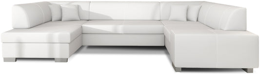 Narożnik Havana Soft 17 biały, nowoczesna sofa narożna w eleganckim białym kolorze na białym tle