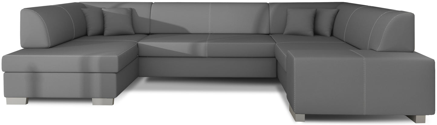 Narożnik Havana Soft 29 szary, nowoczesna sofa narożna w odcieniu szarości na białym tle