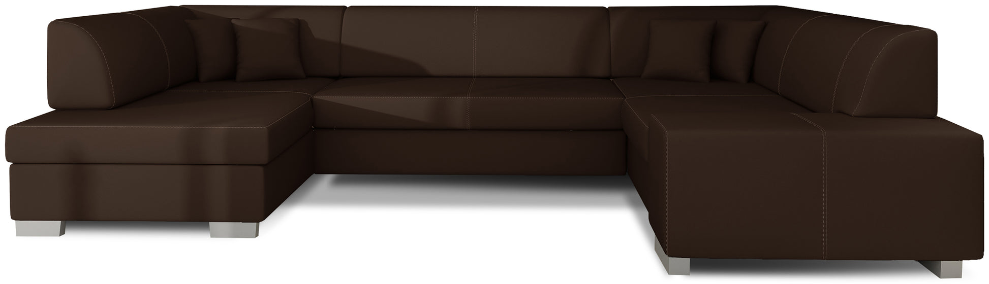 Narożnik Havana Soft 66 brązowy, nowoczesna sofa narożna w odcieniu brązu na białym tle